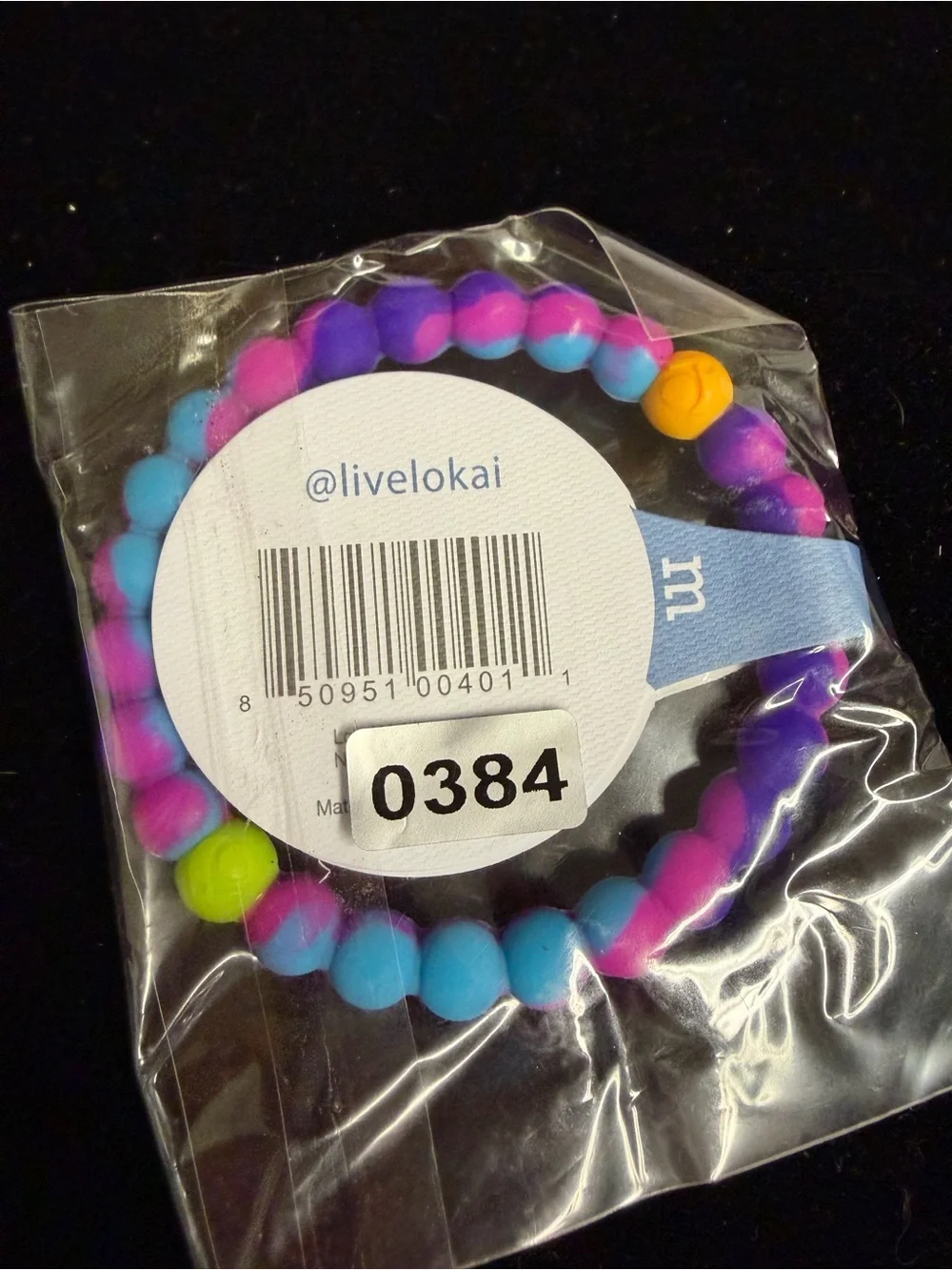 Lokai Kids Beaded Bracelet in Purple, Blue & Neon Yellow-Green
